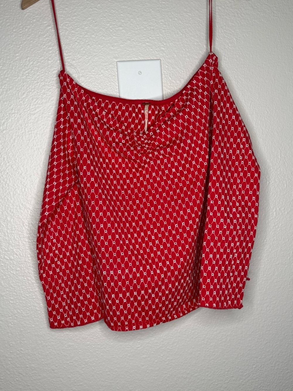 Free People Gia Eyelet Embroidered
Off the Shoulder Top in Red, size M - Picture 3 of 6